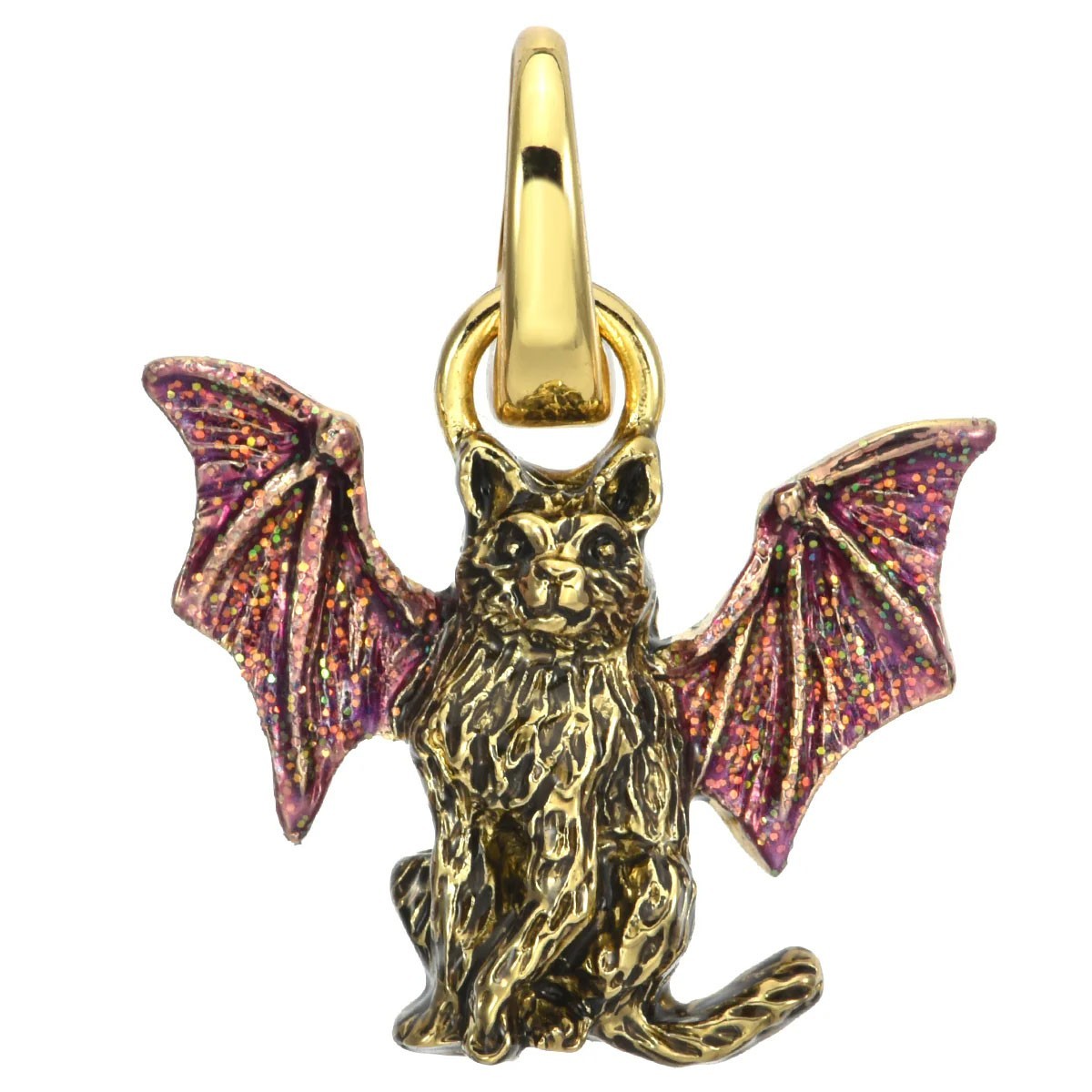 Kirks Folly Baby Bat Cat Open Ring Charm – goldtone