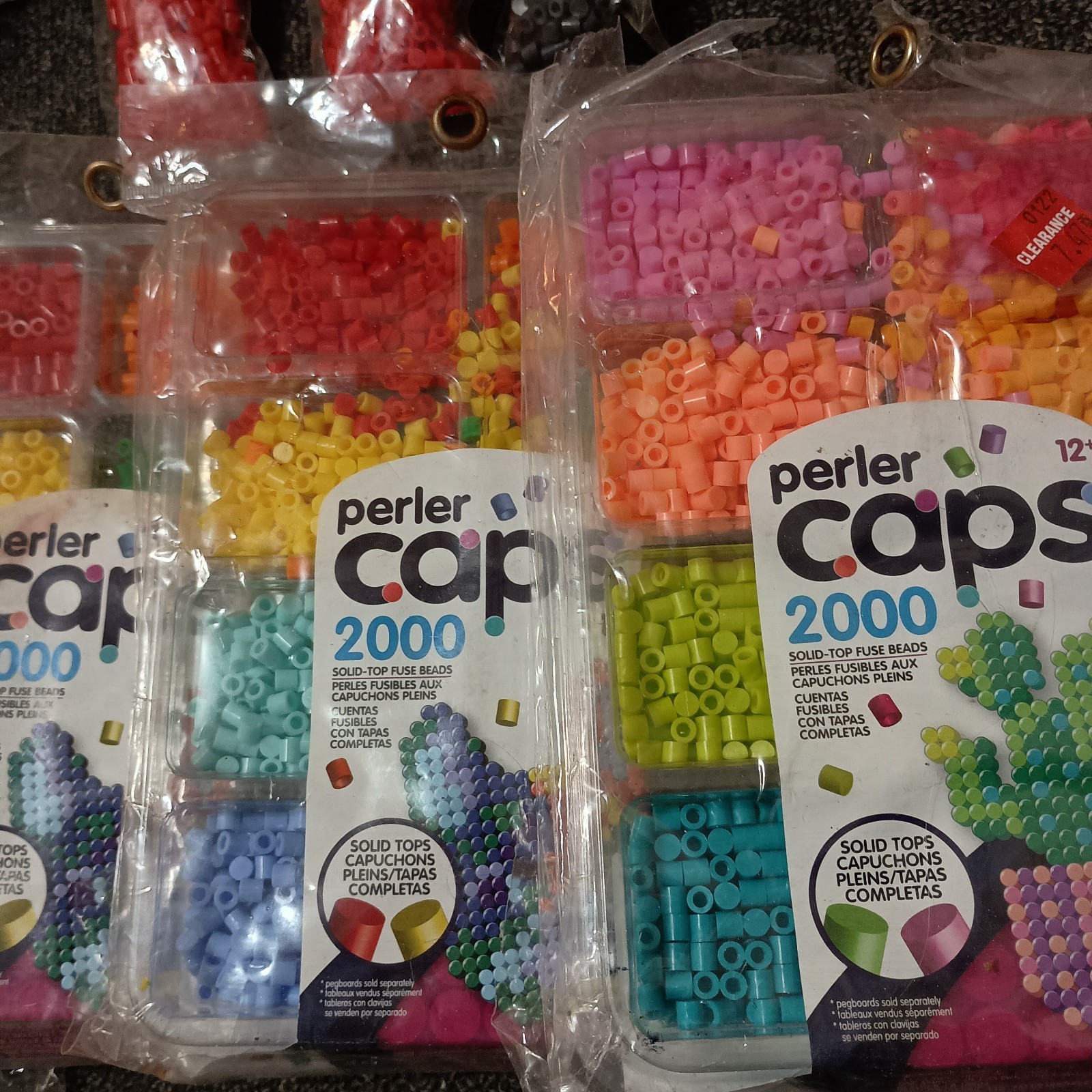 Perler Caps mixed-LOT, 25000+ PCS, SEALED kits trays bags + DOTZ bonus!