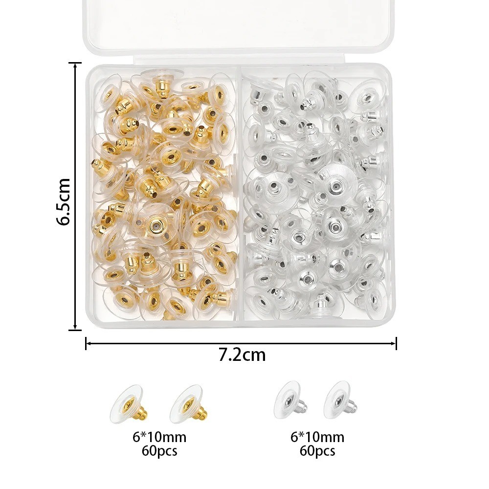 100 Pcs Metal Earring Clutch Jewelry Making Tools Back Stopper Backs with Pad