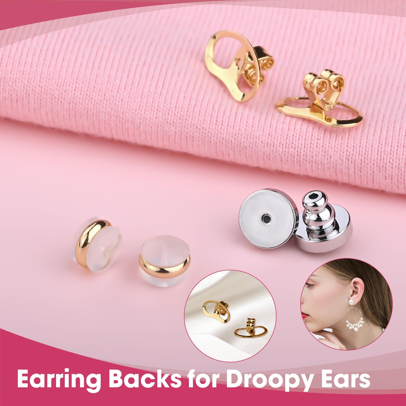 Earring Backs for Droopy Ears Heavy Earrings – Replacements Locking Ear Suppo…