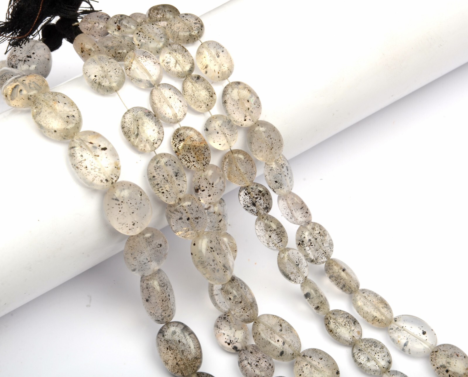 9X13-11X15MM Doted Quartz Smooth Oval Shape 8Inch Gemstone Beads Christmas Gifts
