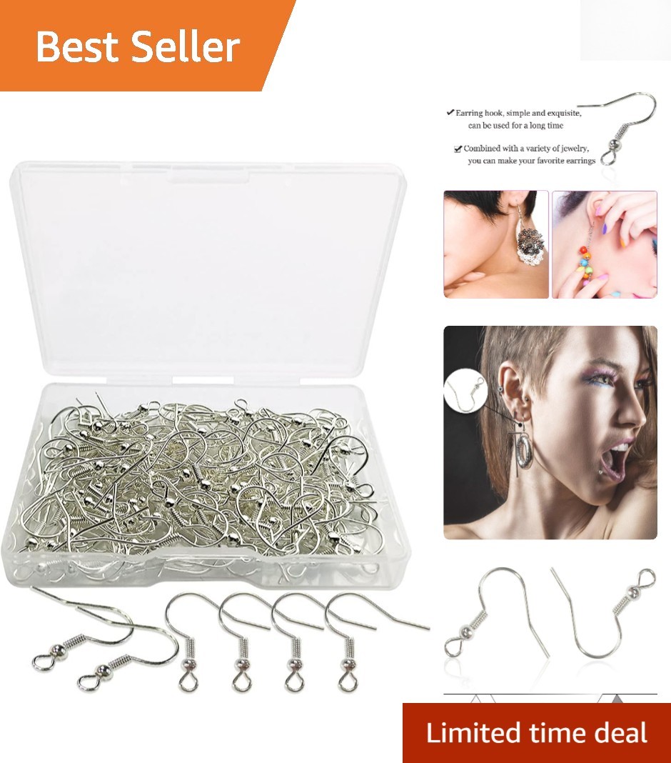 120pcs Hypoallergenic Silver Plated Earring Hooks for Elegant DIY Jewelry Making