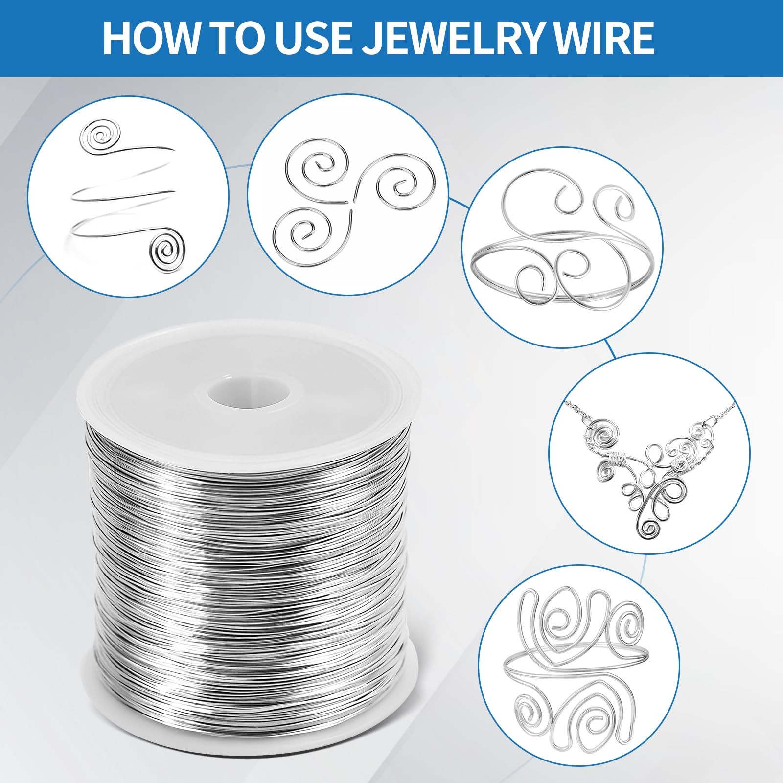 26 Gauge Wire for Jewelry Making – 328ft Tarnish 0.4 millimeters, Silver