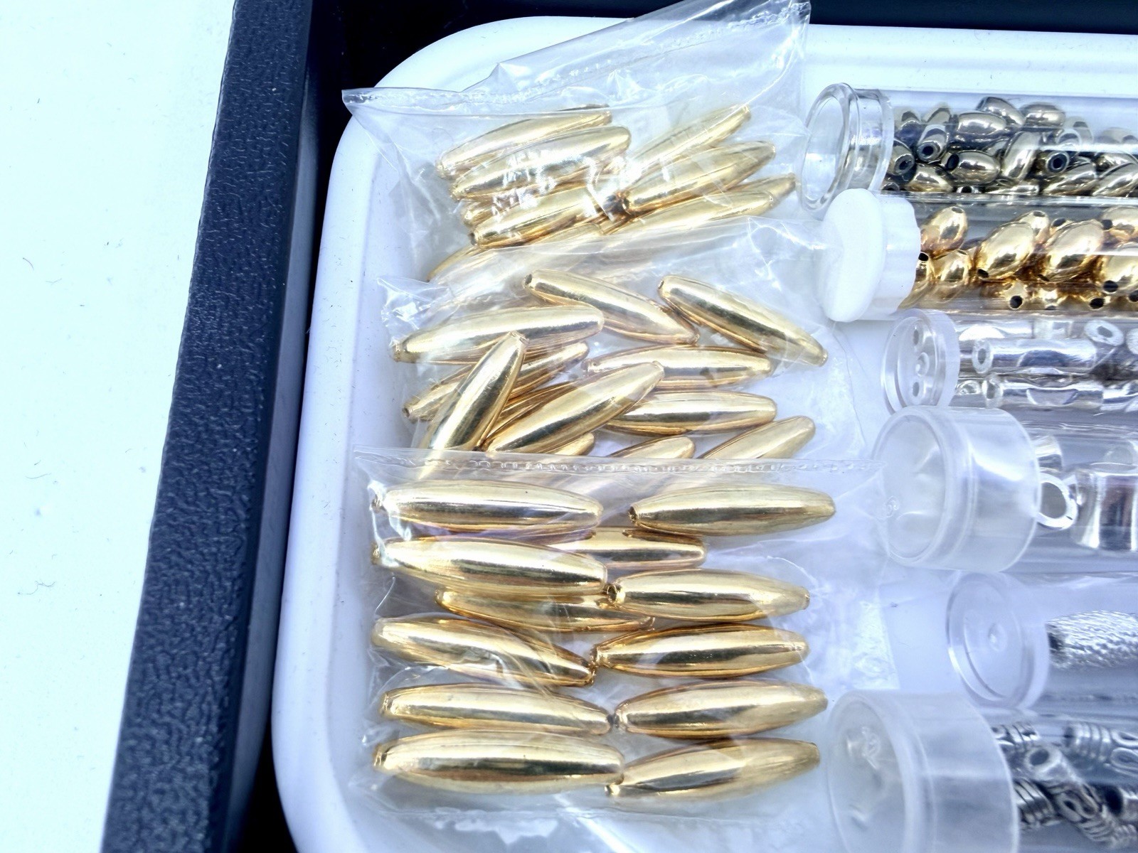 10 Oz Metal Tube Beads Gold Silver Bronze Spacers Curved Jewelry Bulk Findings