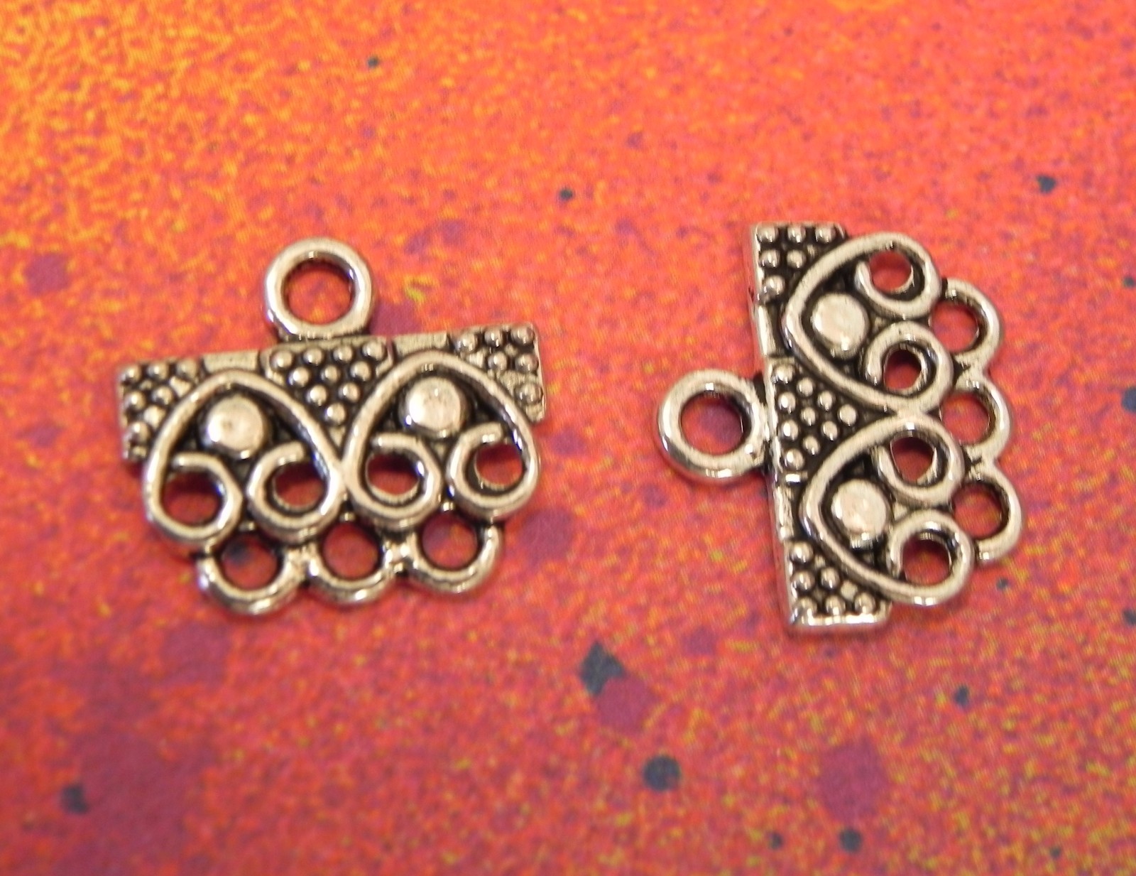 20 Silver 1 to 3 Hole Connectors Charms 8 Hole Necklace Bracelet End Components