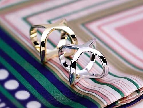 2 Pack Womens Fashion X-Shape Scarf Ring Buckle Ladies Girls Modern Simple Scarf