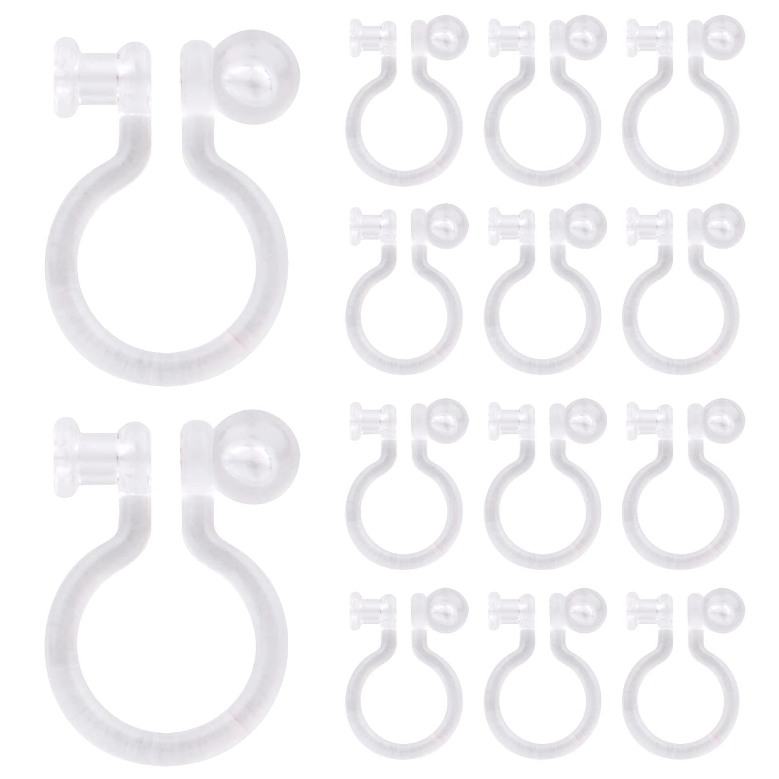 20 Pieces Clear Clip-on Earring Converters Component Resin Earring Findings F