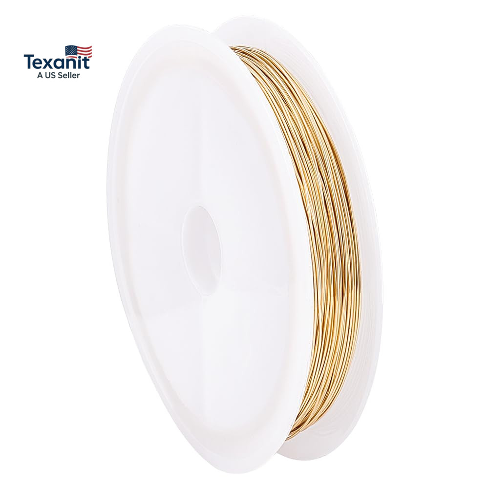 24K Gold Plated Copper Wire, 24 Gauge, 0.5Mm, 65.6 FT /21.8 Yards, Perfect for J