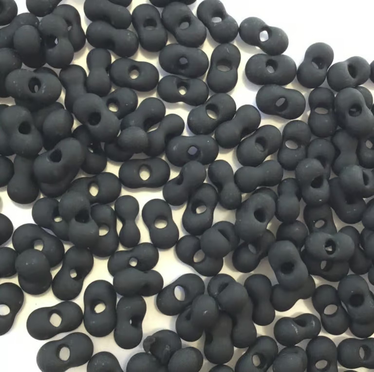 3x6mm Peanut Japanese seed beads Matte Black Glass Miyuki Seed Beads 28GM