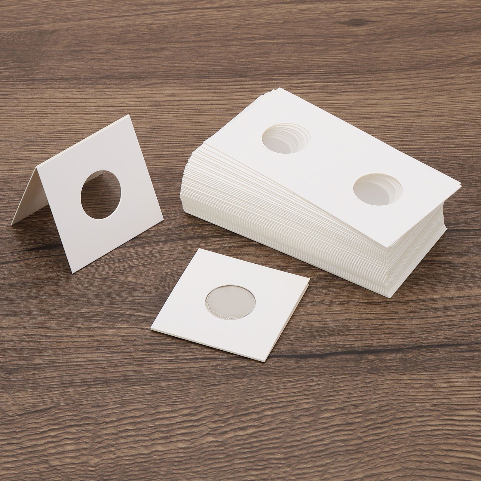 2×2 Coin Flips, 400 Pack 25mm Cardboard Coin Holder Paper Coin Holders, White