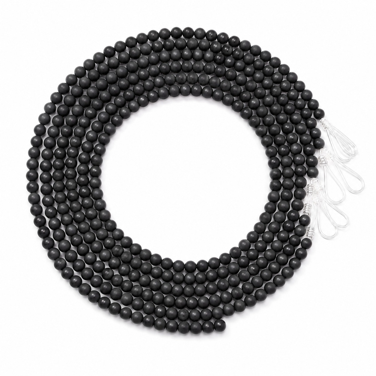 Black Matte Onyx Round Gemstone Beads Strand 15 Inch Natural Frosted
