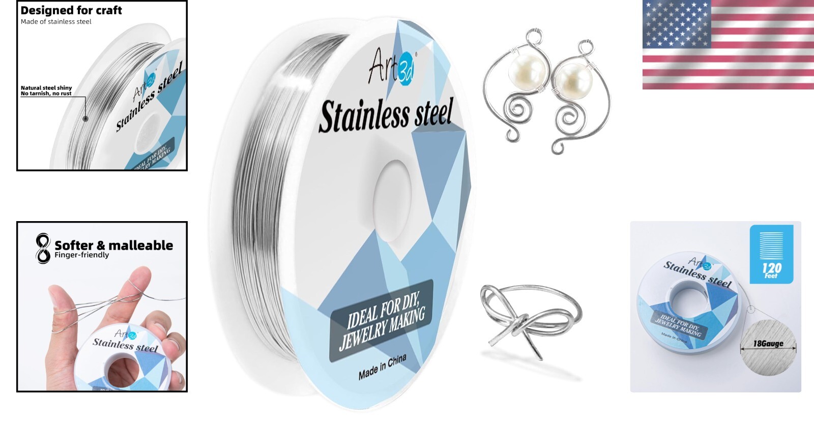 Versatile 120 FT 18 Gauge Stainless Steel Wire for Jewelry, Beading, & Sculpting