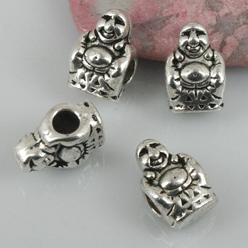 8pcs 13.8*8.9*7.5mm tibetan silver color 2sided Buddha loose beads EF0407