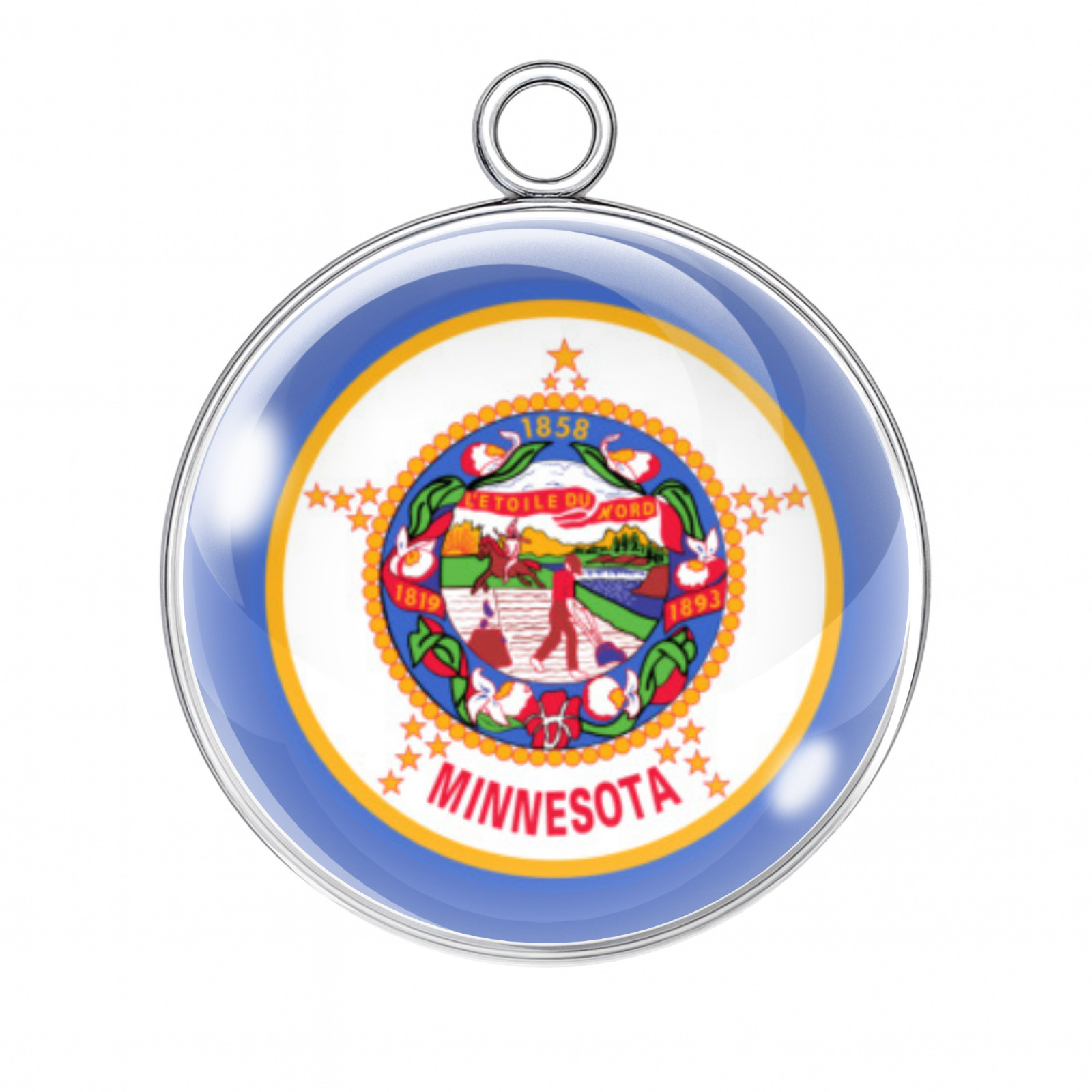 Minnesota State Flag Charms for Jewelry Making