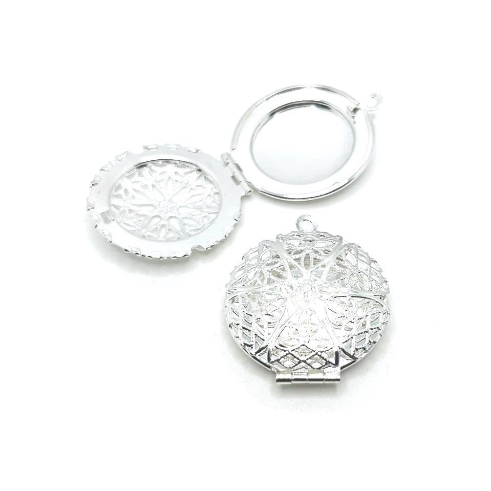 Silver Filigree Aromatherapy Essential Oil Diffuser Lockets – US Seller
