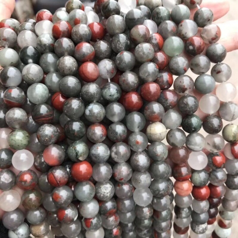 4/6/8/10/12mm Genuine Natural African Bloodstone Beads for Jewelry Making DIY