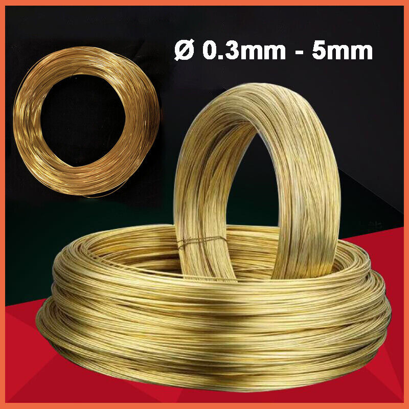 Brass Round Wire Bare Unplated Diameter Ø0.3 – 5mm US SHIP