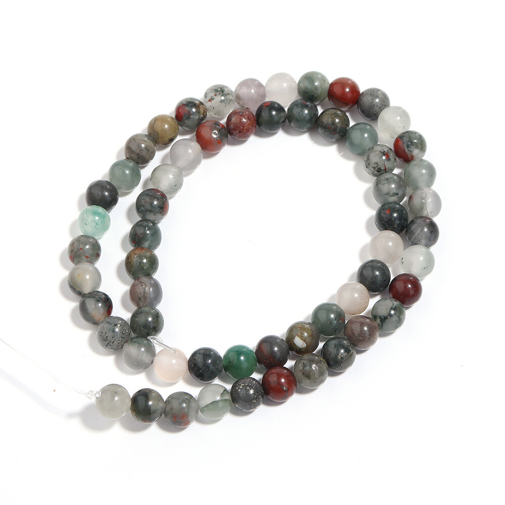 4-12mm Natural Gemstone African Bloodstone Round Spacer Beads for Jewelry Making