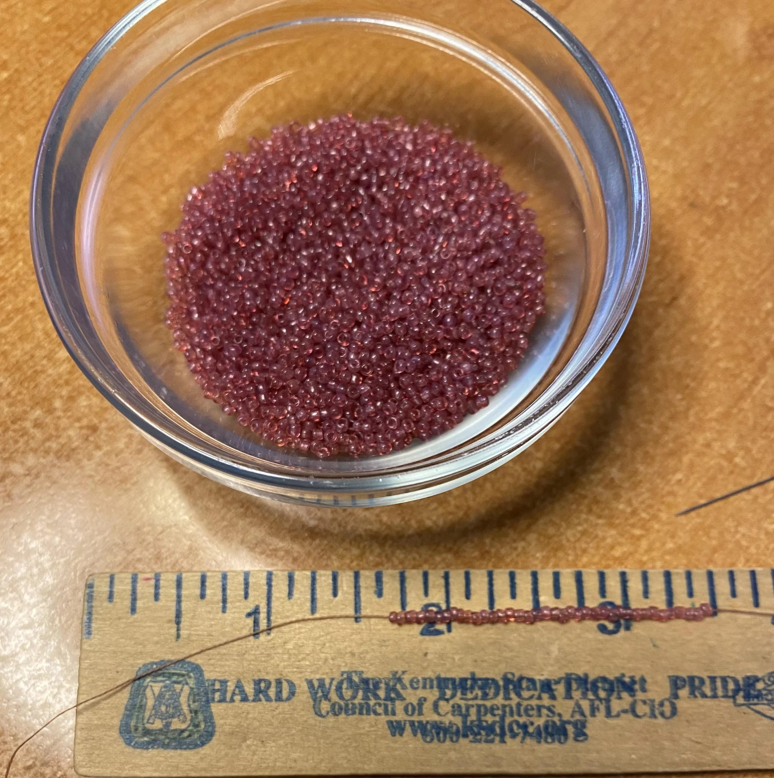 Vintage French Glass Seed Beads: Translucent Rose Berry Pink 13/0 (28g)