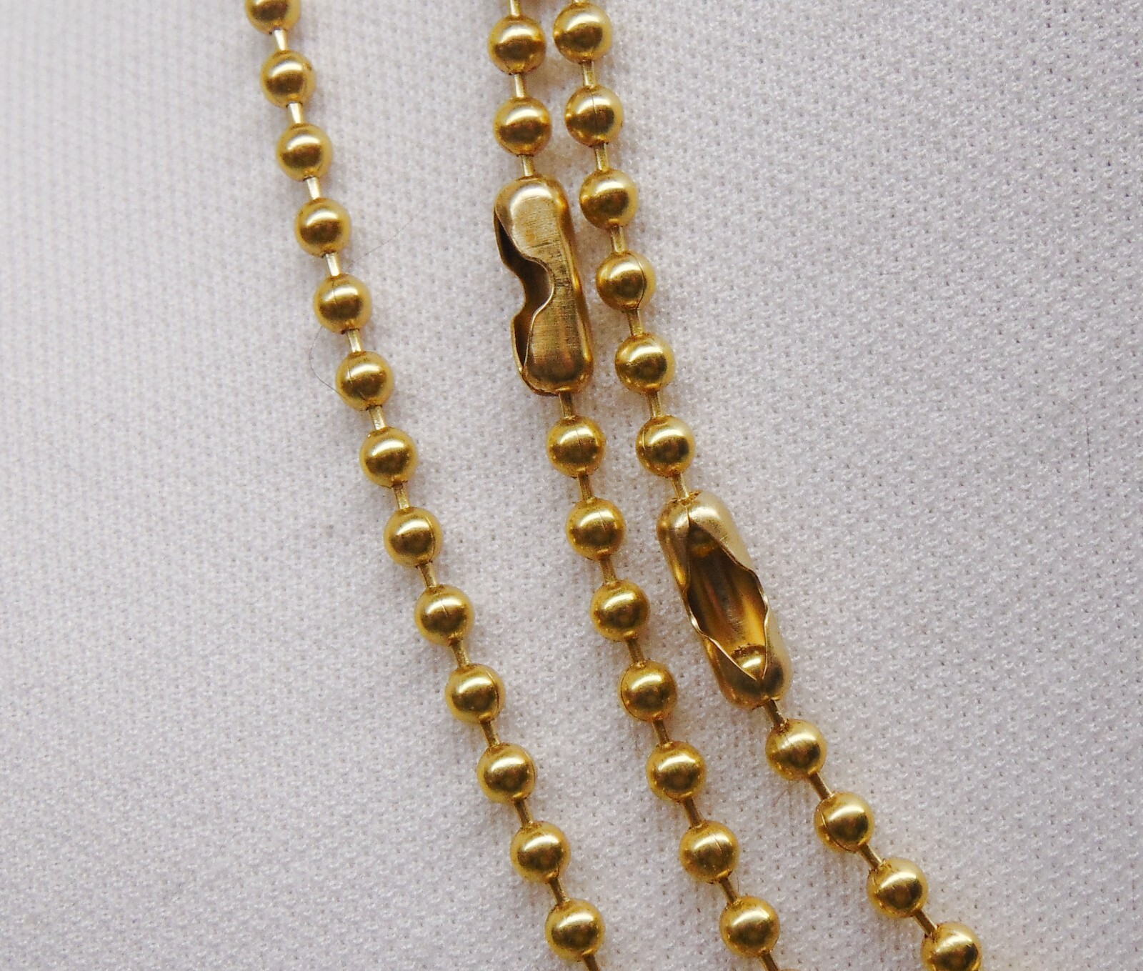100% Solid Brass BALL CHAIN + clasps 3.2mm Bead #6 BULK Lengths ~25 50 100 feet