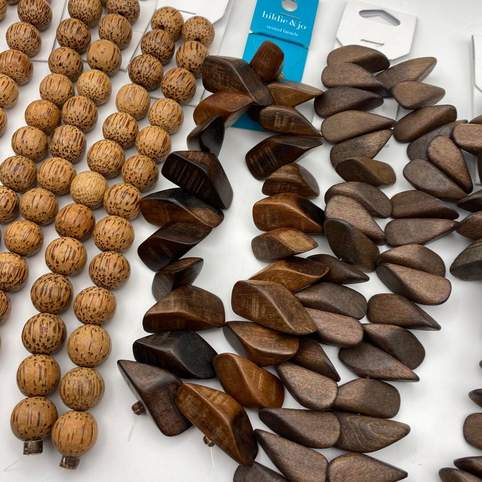 6 Strands Wooden Beads Round Shaped & Asymmetric Shaped Beads DIY Jewelry Making