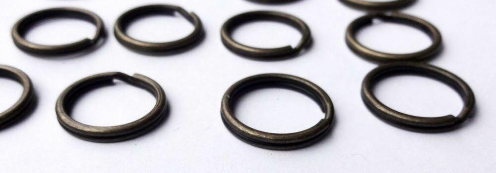4 Key Rings 15mm Approx 5/8″ Split Ring ANTIQUE BRASS Finish Steel Findings