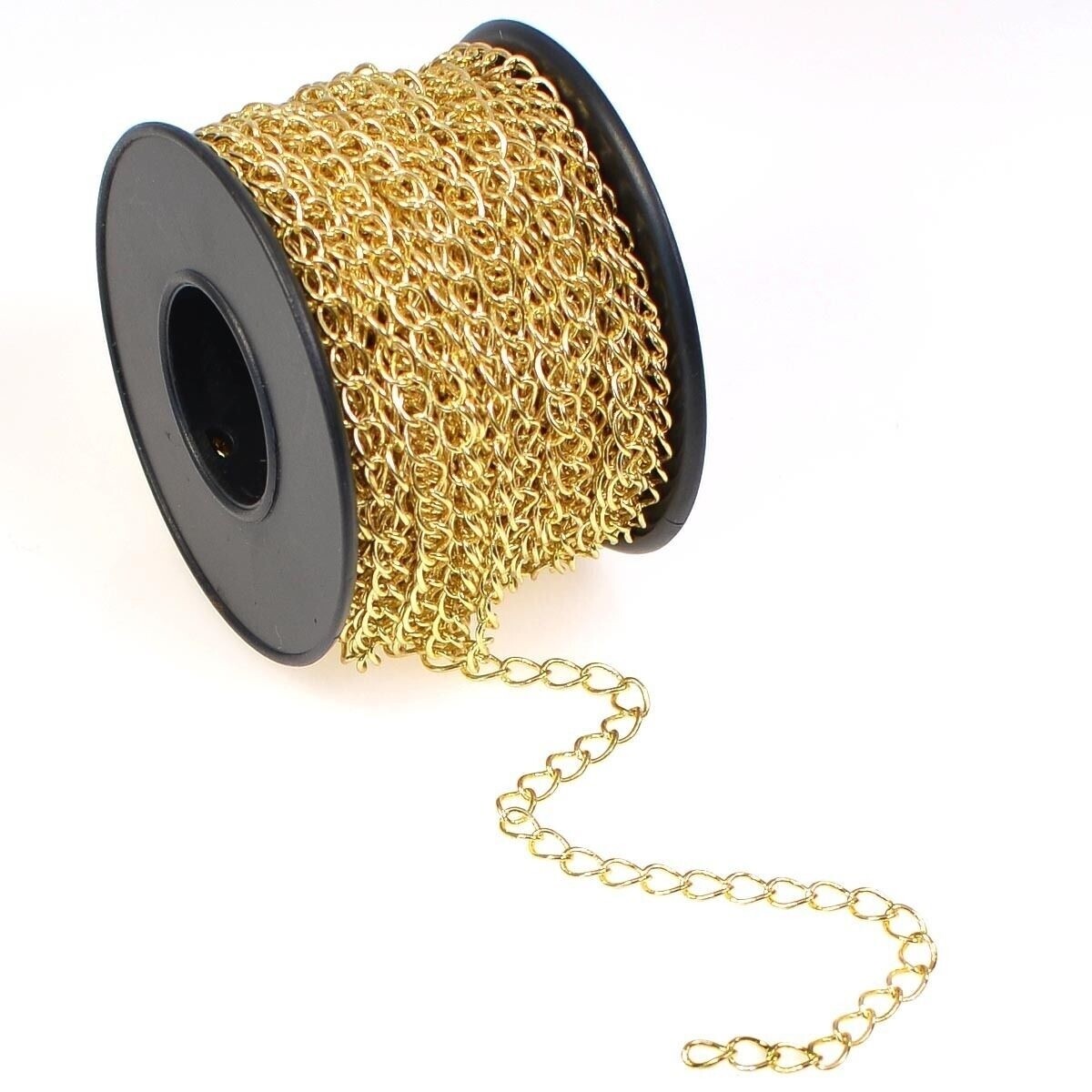 15 Feet 4x5mm GOLD Plated CURB Chain ~ Soldered Links Brass base ~ Nickel-free
