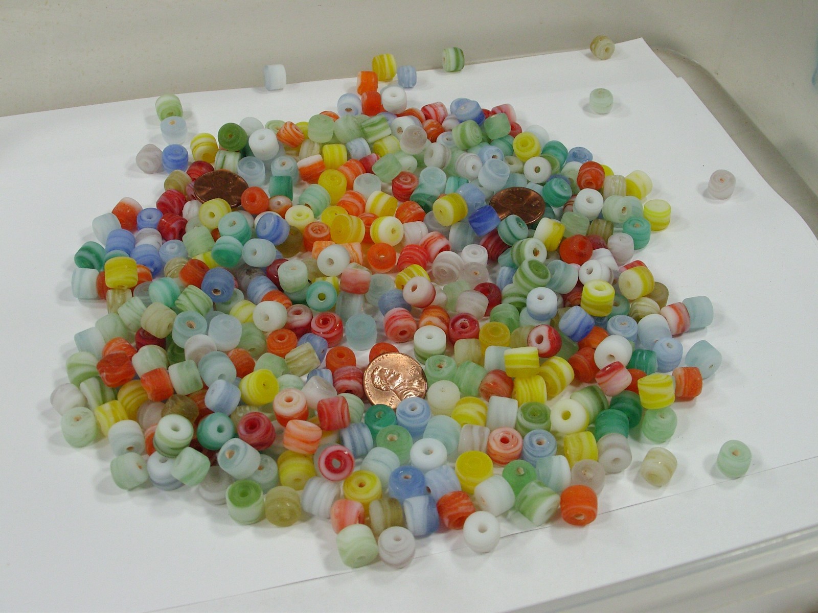2 Pounds India Handmade Multicolor Glass Beads Wholesale Bulk Lot (OKP-12) ⭐