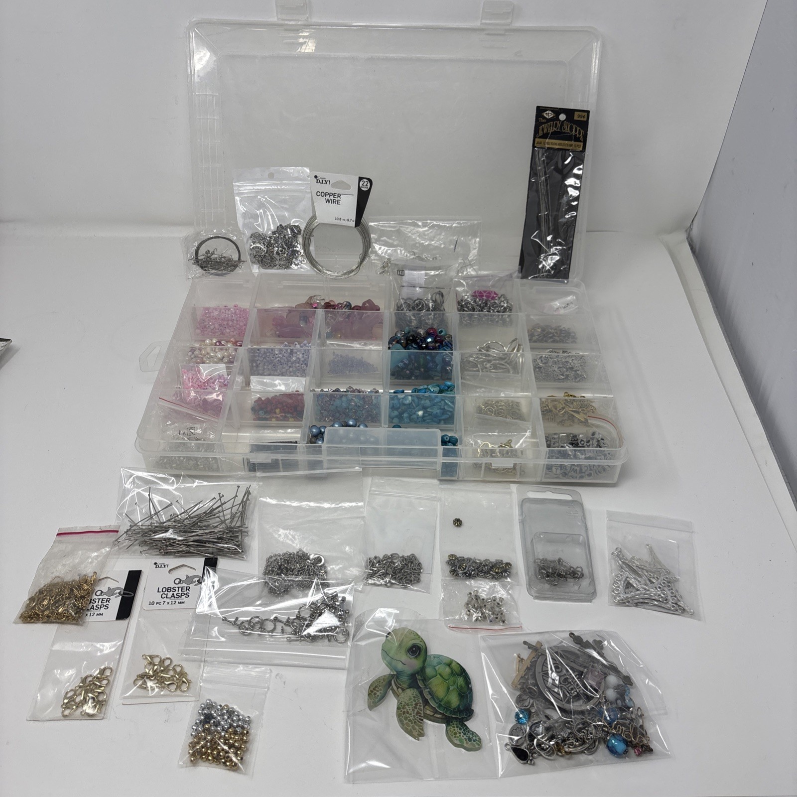 Huge Jewelry Making Supply Lot Beads Charms Findings Earring Bracelet Destash