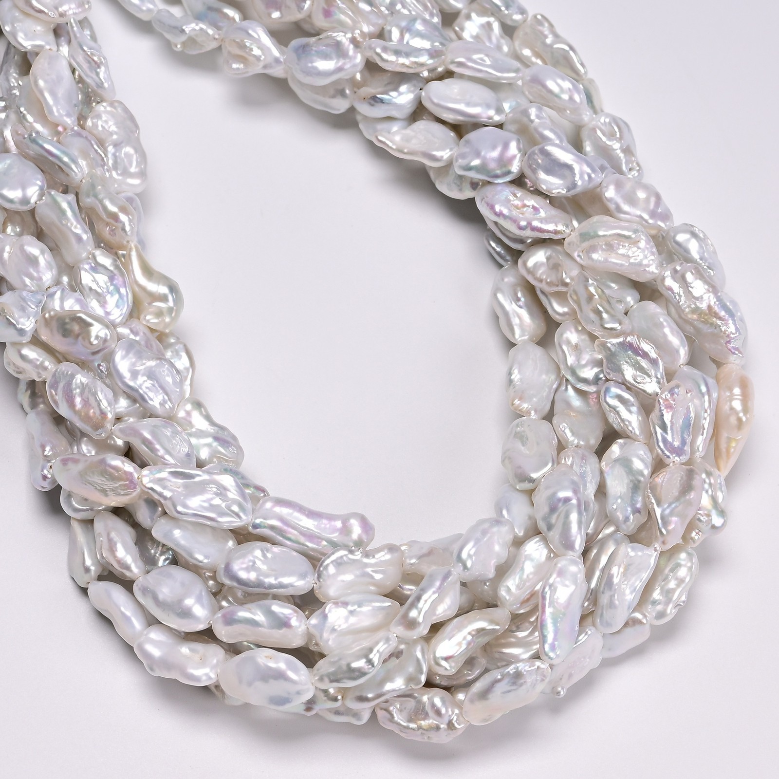Natural White Fresh Water Pearl Irregular Chunk Beads Size 9-10×13-15mm 15″ Strd