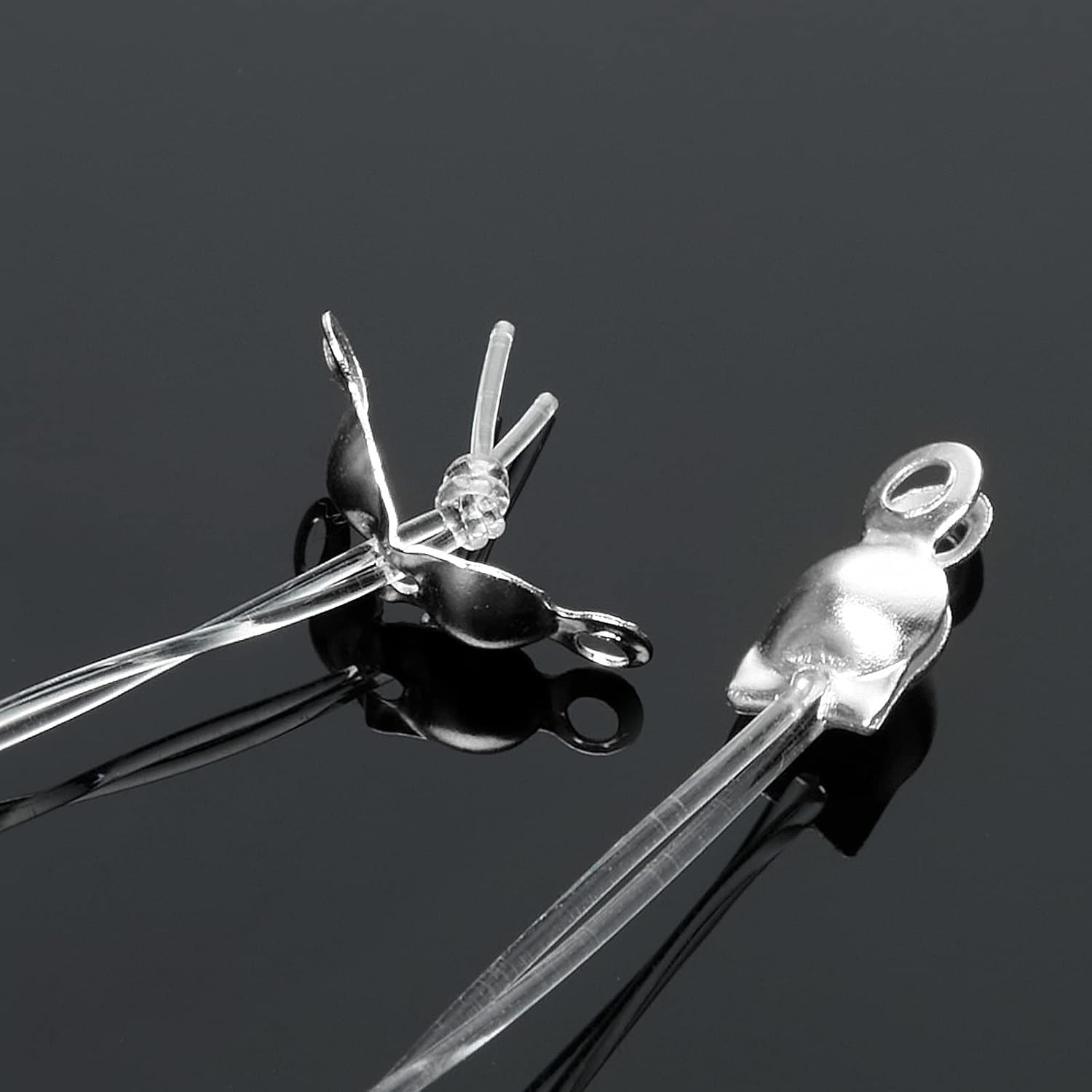 Easy-to-Use Silver Bead Tips – 1400 Clamshell Knot Covers for Jewelry Crafting