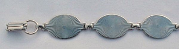 Six (6) NICKEL SILVER Bracelet Blanks Forms with 6 OVAL PADS 20mm 7-1/2″ Long