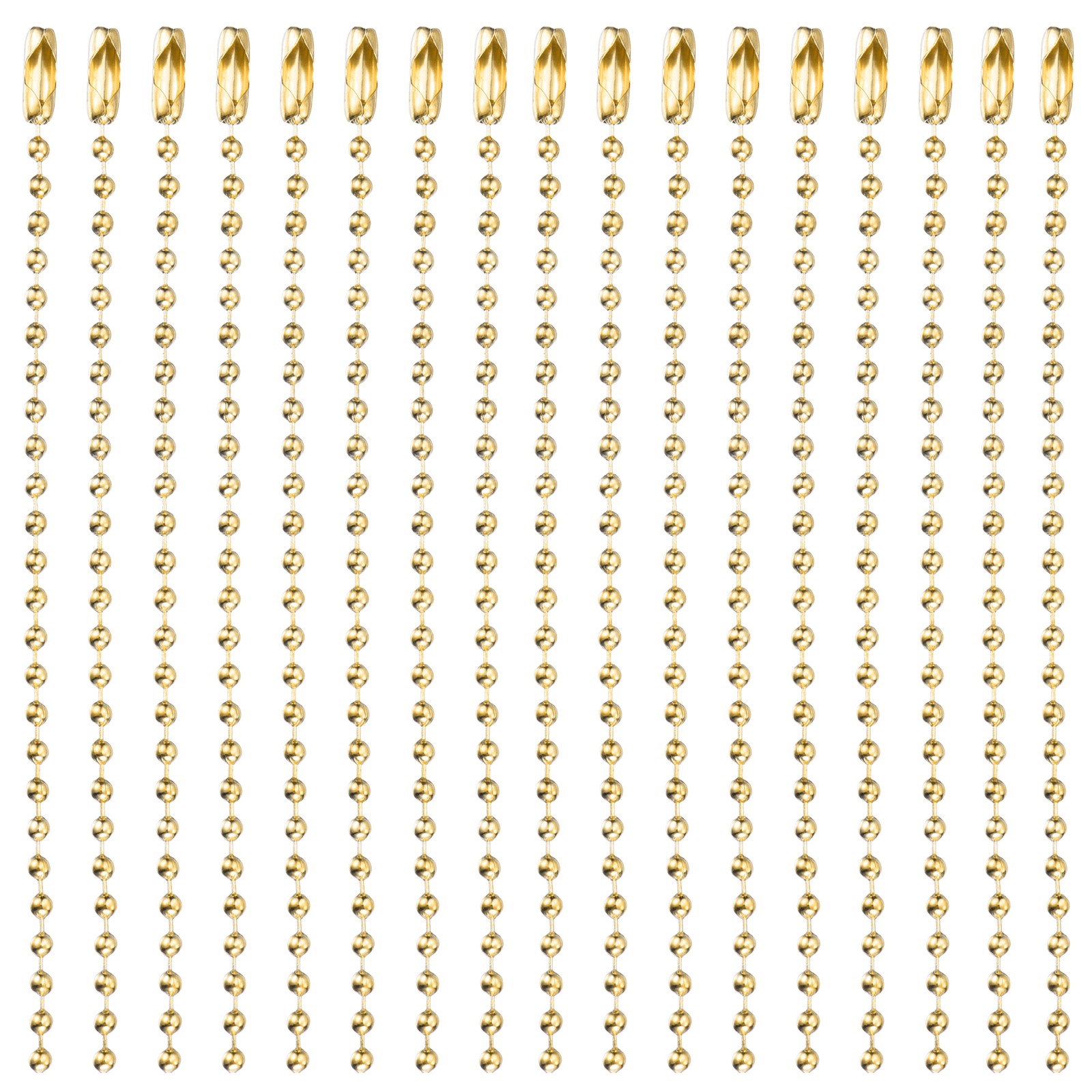 20Pcs Ball Bead Chain Metal Ball Chain with Connectors Gold