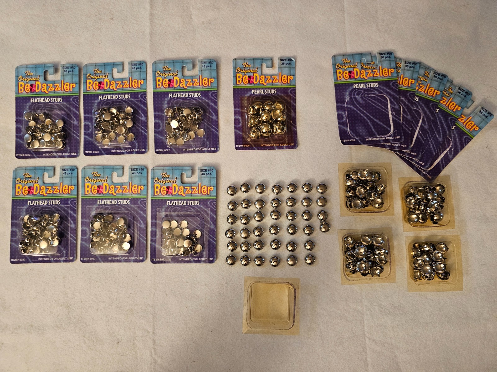 Be-Dazzler Flathead & Pearl Studs for Use w/ Original Be-Dazzler 2000 VTG