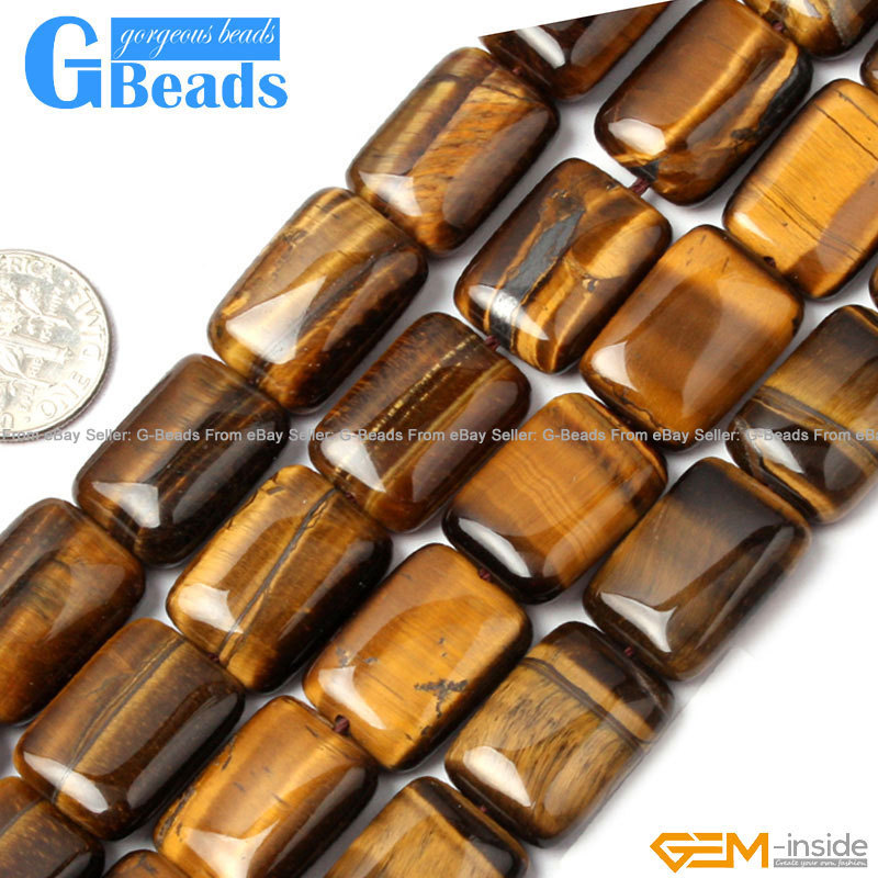 Natural Stone Tiger’s Eye Rectangle Beads For Jewelry Making Free Shipping 15″