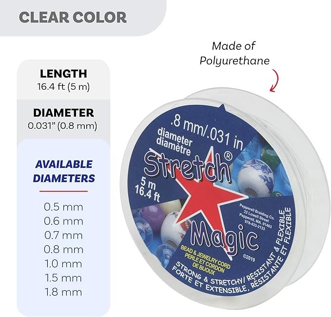 Stretch Magic Elastic Easy to Knot, Strong & Stretchy String for Making Beaded