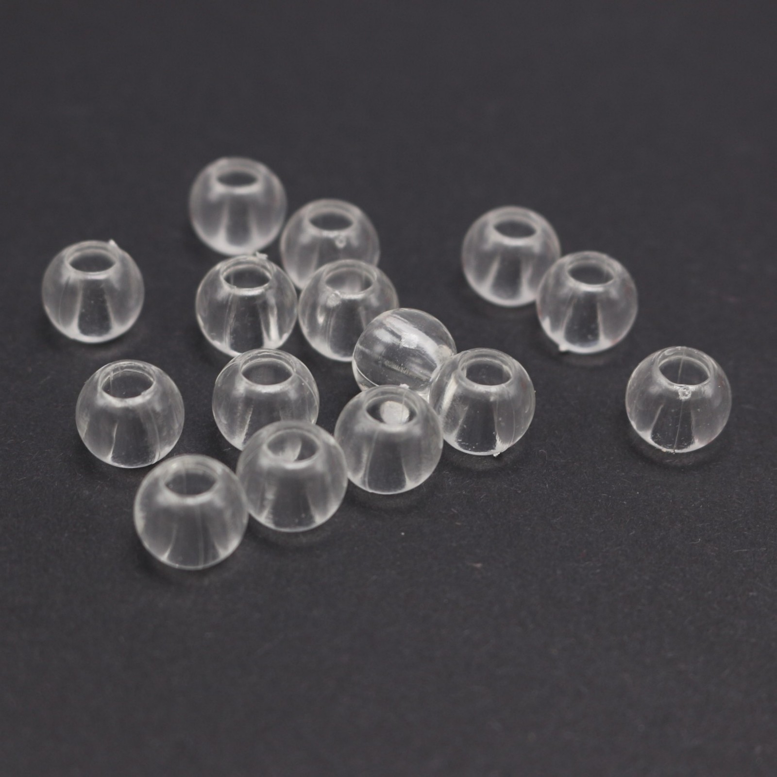 100 Transparent Clear Color Acrylic Round Pony Beads 10X9mm for Kids Craft Kand