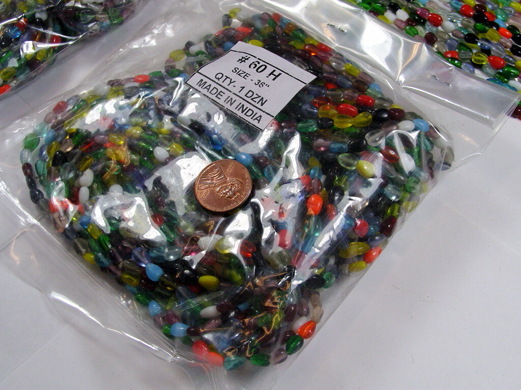 30 Strands 36″ India Handmade Assorted Color Glass Beads Wholesale Bulk (CT-35)