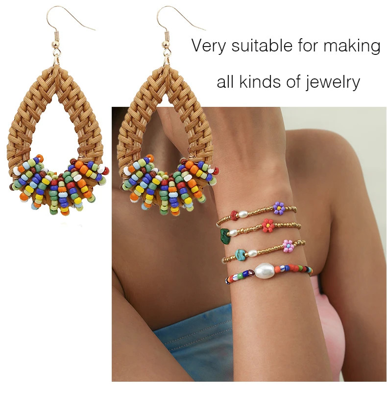 15 Grid 4mm Macaroon Glass Seed Beads Set Regular Shape DIY Bracelet Necklace