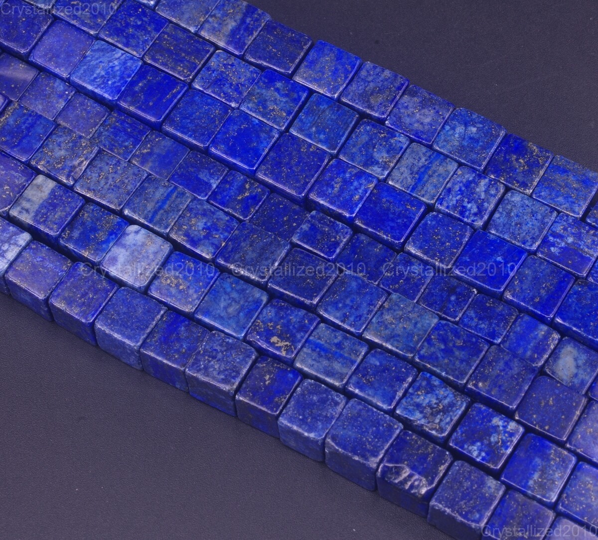 Natural Lapis Lazuli Gemstone Square Cube Spacer Beads 4mm 6mm 8mm 10mm 15.5″