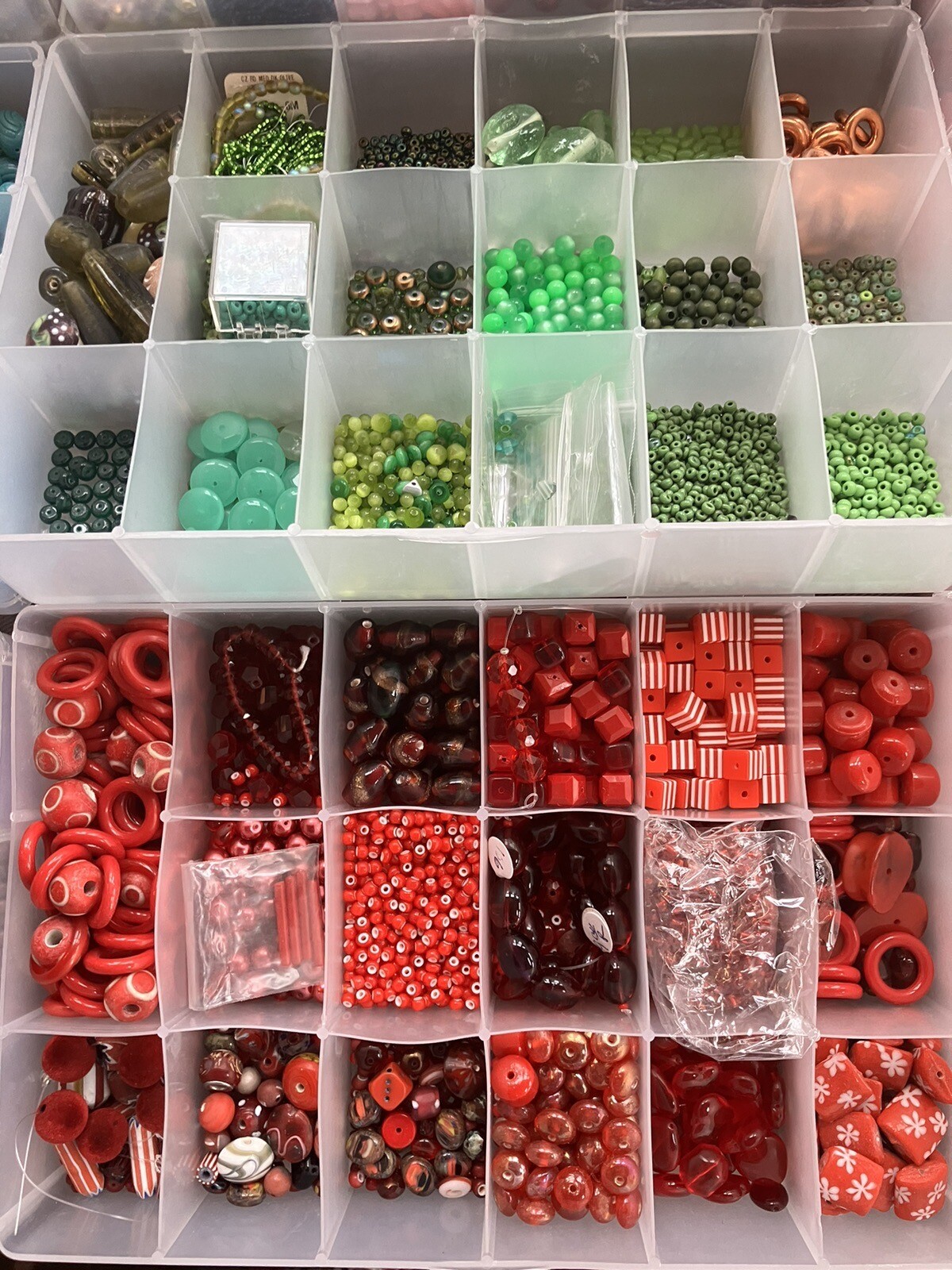 38 Cases Beads, VINTAGE BEADS Jewelry Making Wholesale Old Store Inventory PLUS