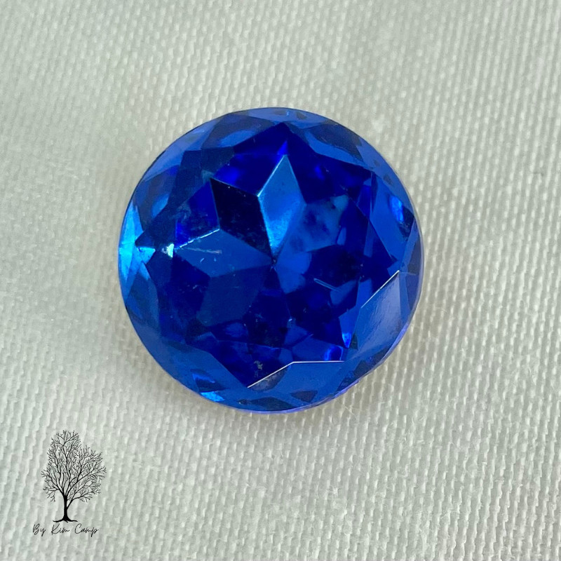 Vintage Czech 20mm Sapphire glass rhinestones in original TTC packaging. Beautif