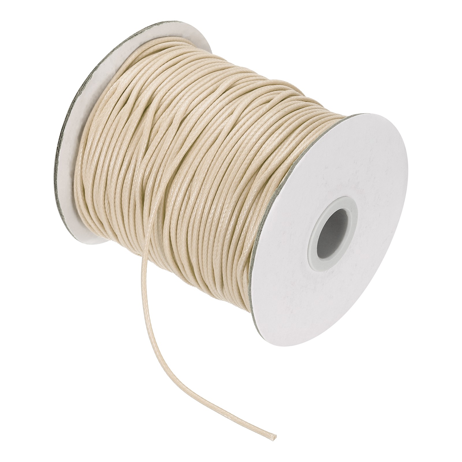 Waxed Cord 2mm Waxed Thread 87 Yard Wax String Leather Cord (Bright White)
