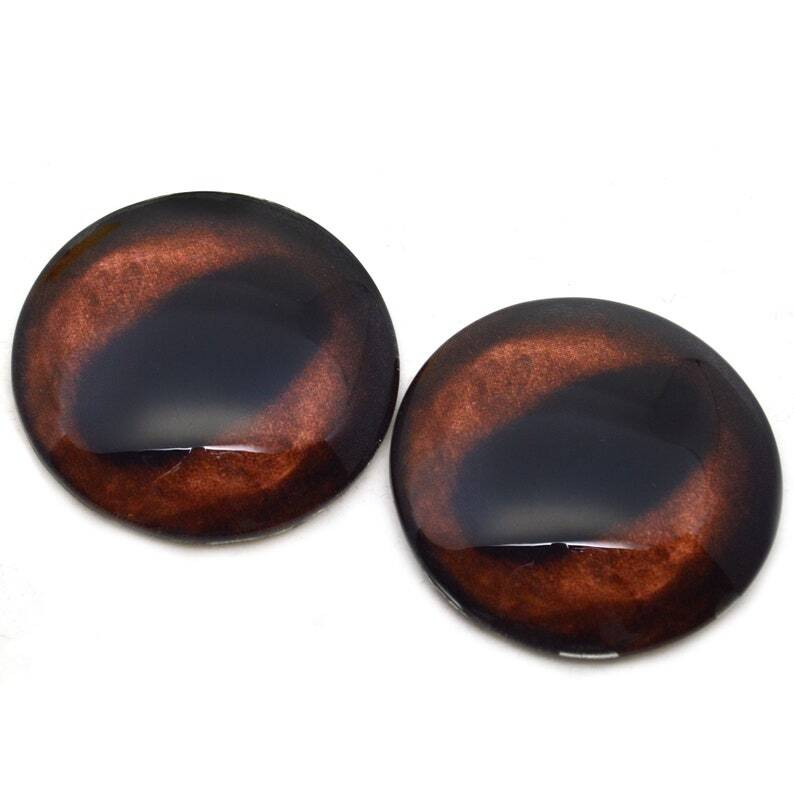 Pair Elk Inspired Animal Glass Eyes Jewelry Dolls Taxidermy Flatback Cabochons