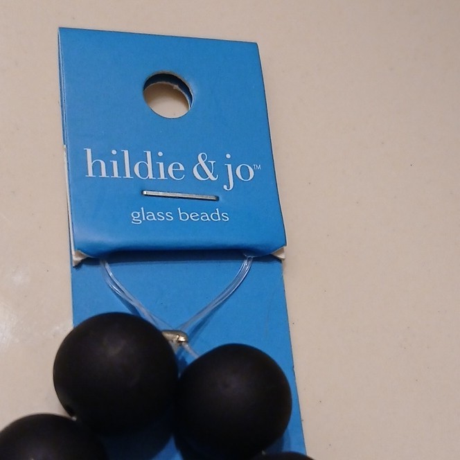 hildie & jo Matte Black Round Glass Beads Strand 0174-5066 644052822208 analog