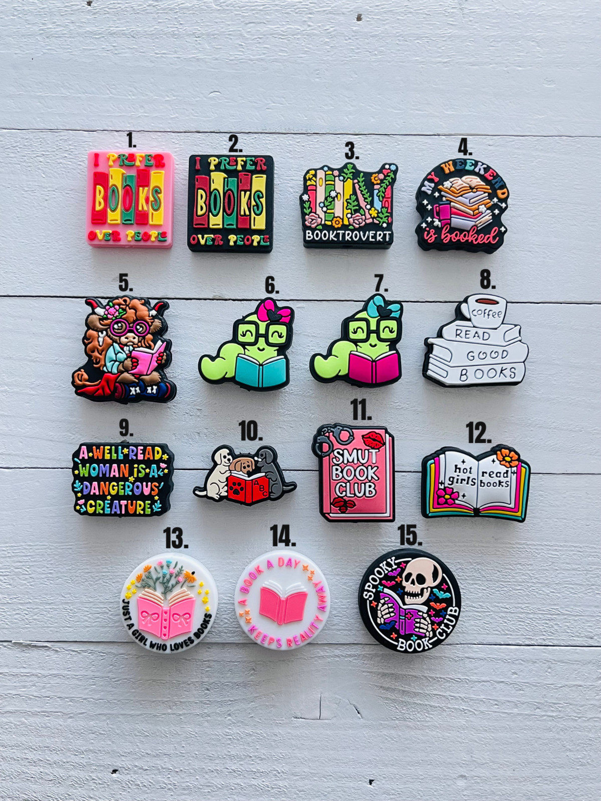 Reading Book Focal Choose 1 Piece, Silicone Focals for Tumbler Charms, for Pens