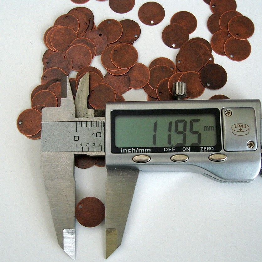 100pcs- Antique Copper Color Flat Round Blank Disc 12mm.