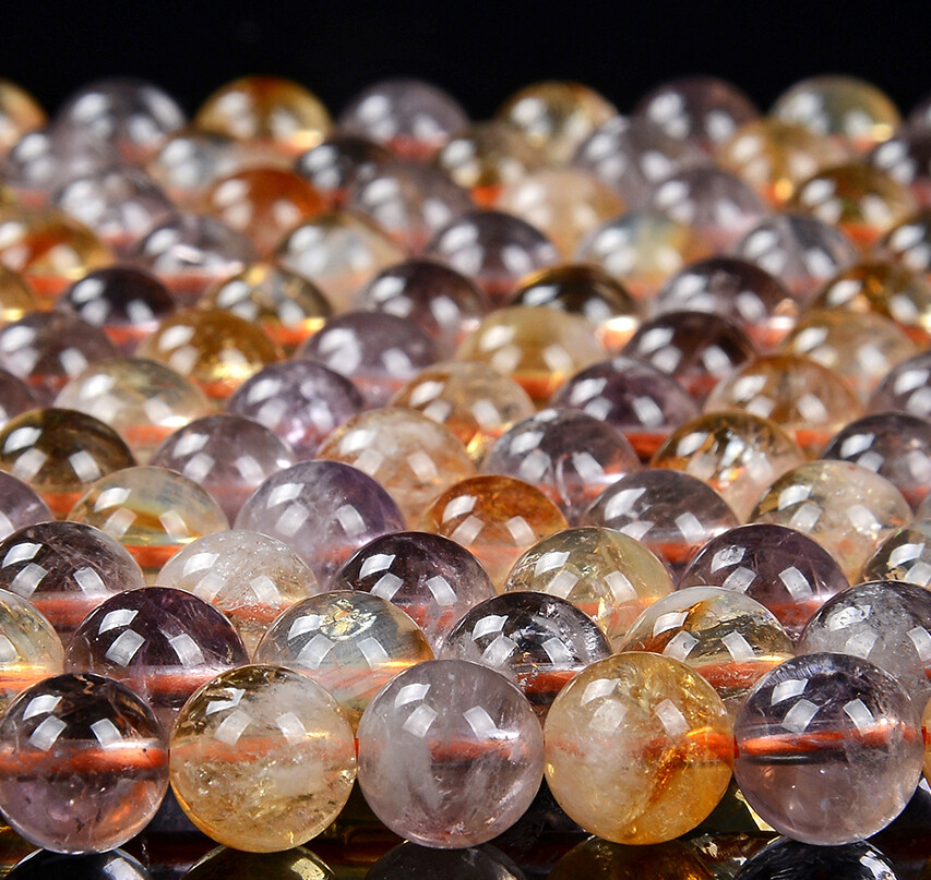 Natural Ametrine Grd AAA Round 5MM 6MM 8MM 9MM 10MM 11MM 12MM Loose Beads (D359)