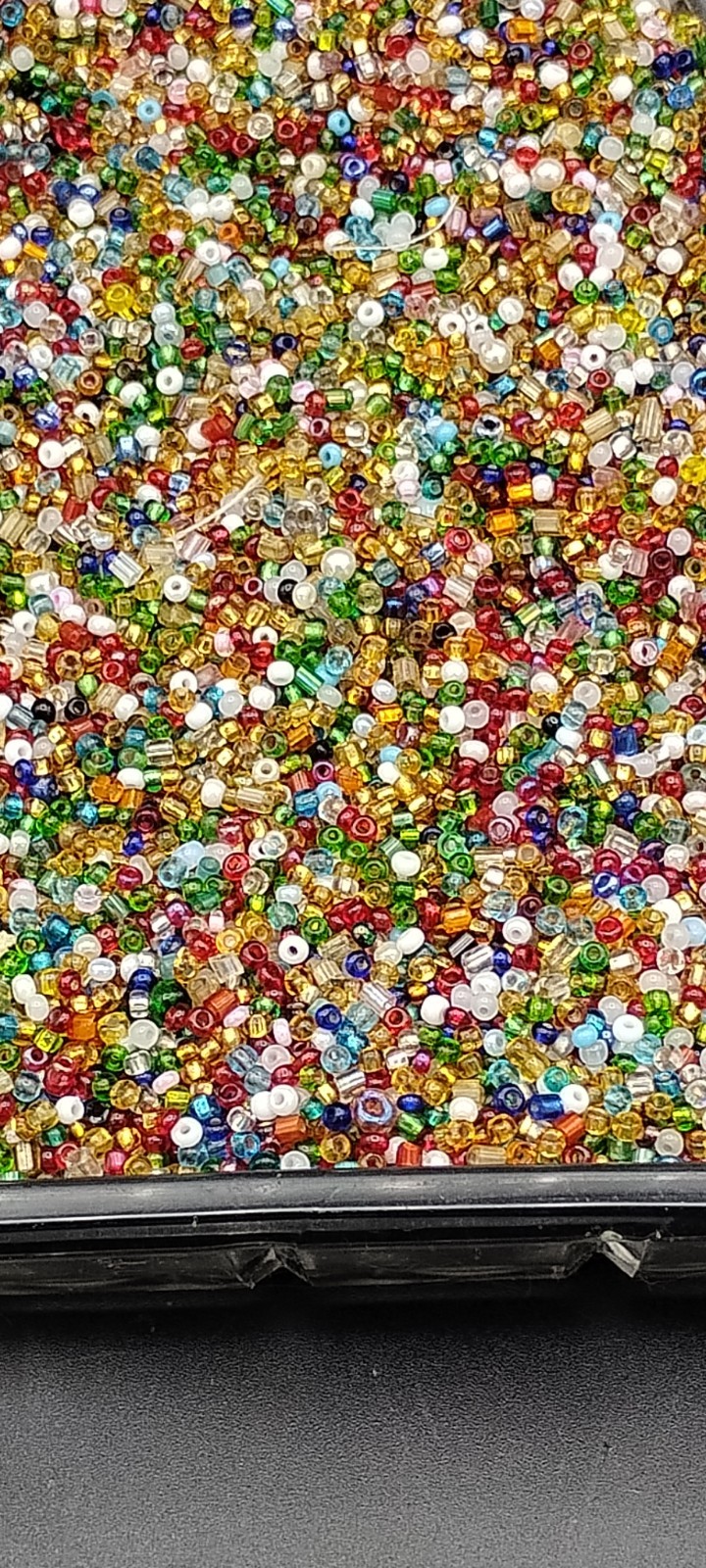 Vtg Multicolor Glass Seed Beads LOTS OF COLORS, 2 Bags TTL 7.8 Oz FREE SHIPPING
