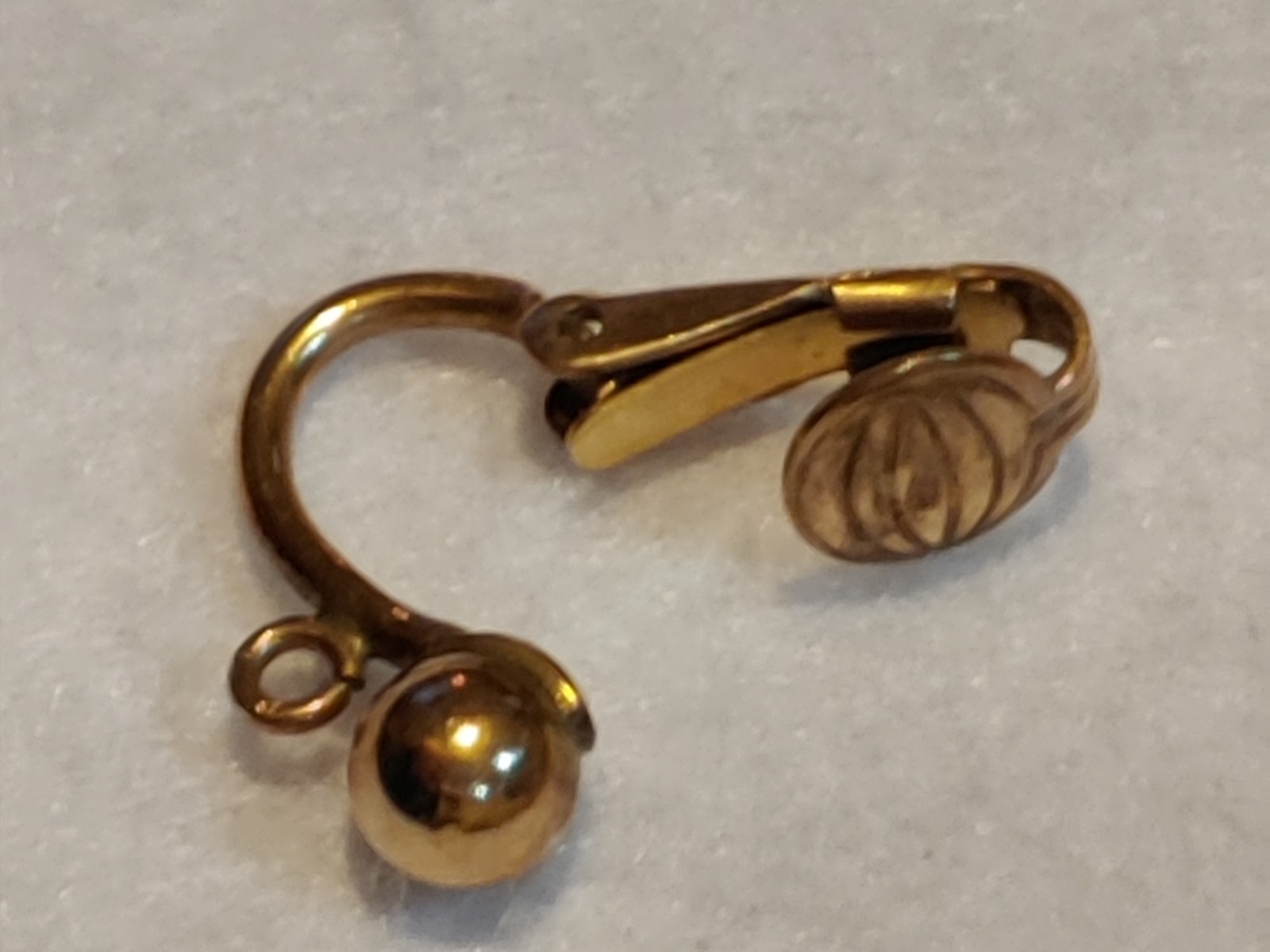ONE -14K GOLD FILLED-Clip On Earring Hook As Shown- For making a earring – VTG